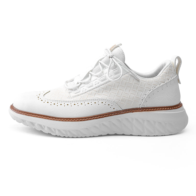 ⏰LAST DAY - 60% OFF🛒 Men’s Comfortable Lace-Up Brogue Sneakers – Ultra-Lightweight & Breathable Woven Upper, Arch Support, Wide-Toe Fit, Shock-Absorbing Sole for All-Day Comfort