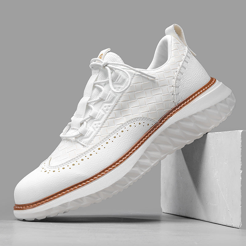 ⏰LAST DAY - 60% OFF🛒 Men’s Comfortable Lace-Up Brogue Sneakers – Ultra-Lightweight & Breathable Woven Upper, Arch Support, Wide-Toe Fit, Shock-Absorbing Sole for All-Day Comfort
