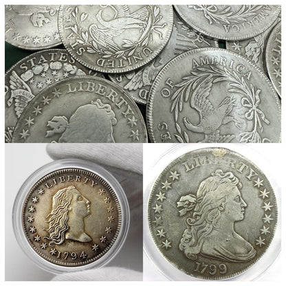 💴Last 12 Sets!!! 🪙The Complete Set Of 1794-1804 Liberty Flowing Hair Silver Dollar(11Pcs)