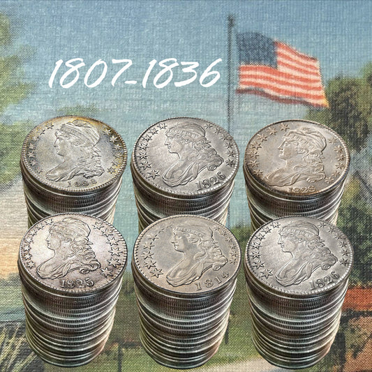 💥Last 15 Sets!!! 🔥[Complete Set] 1807-1836 50C Capped Bust Half Dollar 29 Pieces