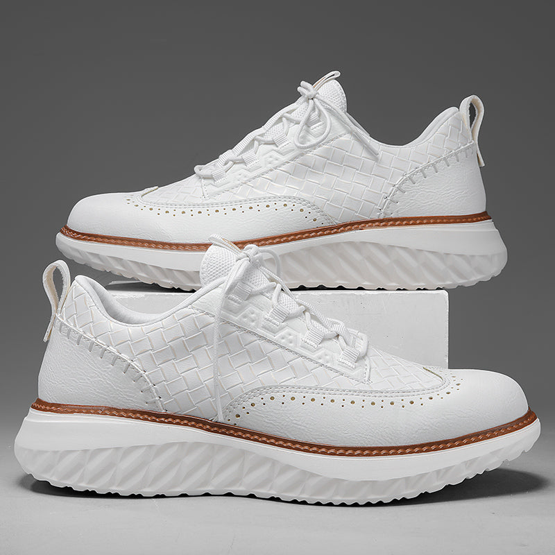 ⏰LAST DAY - 60% OFF🛒 Men’s Comfortable Lace-Up Brogue Sneakers – Ultra-Lightweight & Breathable Woven Upper, Arch Support, Wide-Toe Fit, Shock-Absorbing Sole for All-Day Comfort