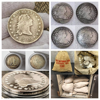 💴Last 12 Sets!!! 🪙The Complete Set Of 1794-1804 Liberty Flowing Hair Silver Dollar(11Pcs)