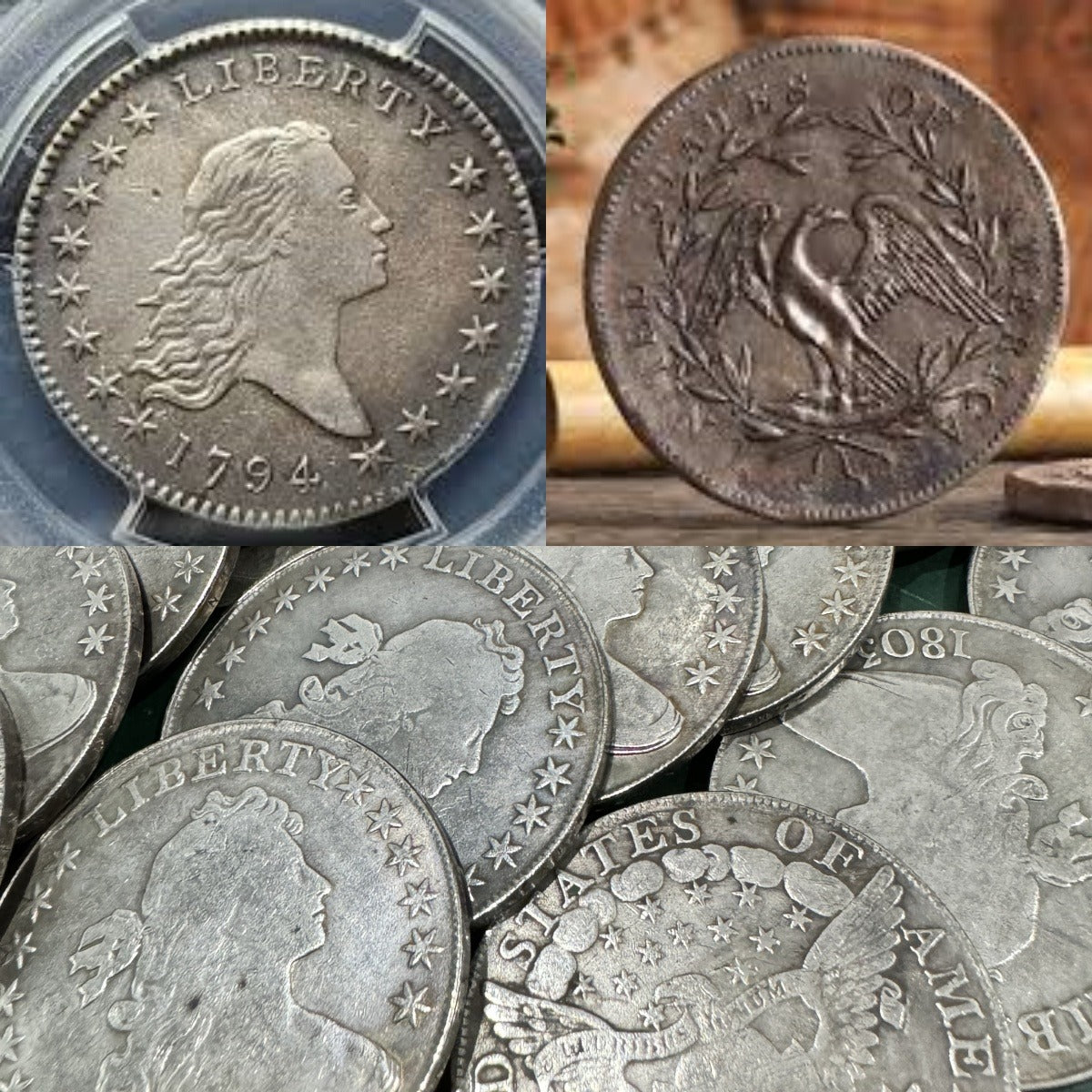 💴Last 12 Sets!!! 🪙The Complete Set Of 1794-1804 Liberty Flowing Hair Silver Dollar(11Pcs)